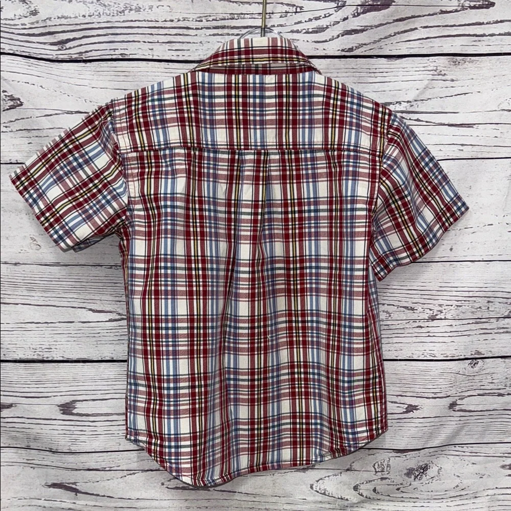Old Navy Kids Plaid Button Down Shirt - Red, Blue, and White Size 4T